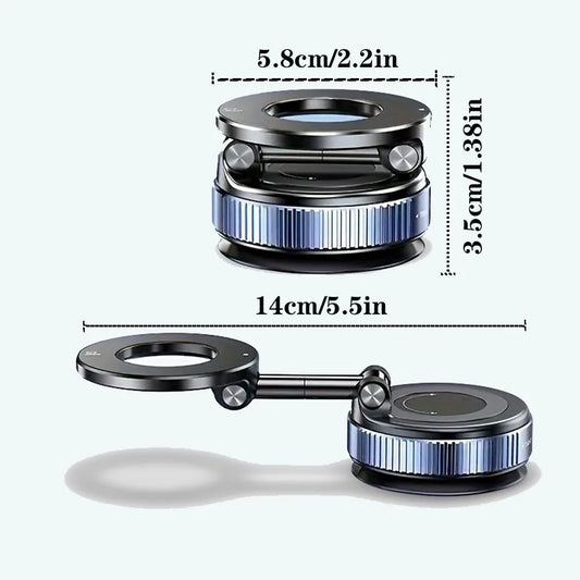 Magnetic Suction Cup Phone Mount for Magsafe 360° Adjustable Magnetic Car Phone Holder Pocket Size Foldable Car Mount