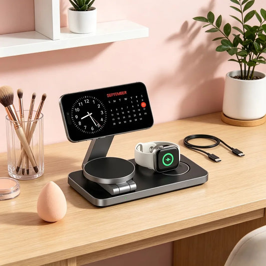 3 in 1 Charging Dock Strong Magnetic Foldable Wireless Charger for All Apple Series Devices iWatch 2-11SE/Ultra AirPods Pro4/3